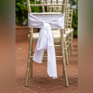 Elegant White Satin Chair Sashes